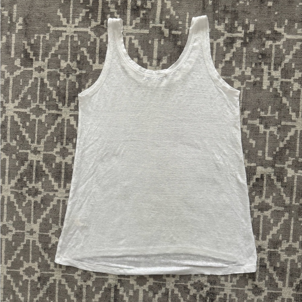 Rebecca Minkoff 100% Linen White Tank Top Size XS - Picture 2 of 7